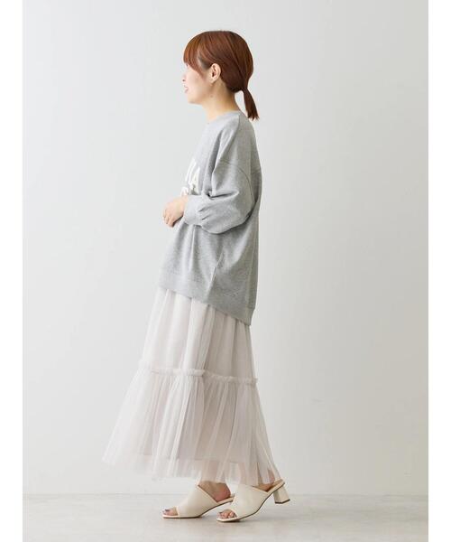 AMERICAN HOLIC(アメリカンホリック)の「【WEB限定・小柄女性向け】ティアードチュールスカート(スカート・レディース・ライトグレー/ブラック・XS)」の16枚目の写真