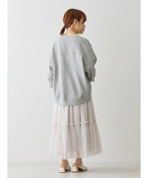 AMERICAN HOLIC(アメリカンホリック)の「【WEB限定・小柄女性向け】ティアードチュールスカート(スカート・レディース・ライトグレー/ブラック・XS)」の17枚目の写真