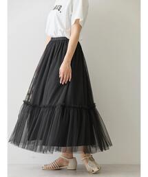 【WEB限定・小柄女性向け】ティアードチュールスカート