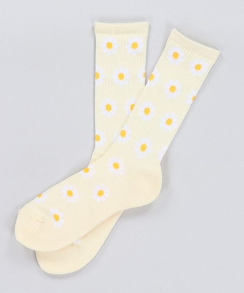 SPINNS(スピンズ)の「デイジーコットンソックス(ソックス/靴下・メンズ・ブラック/グリーン/オフホワイト・25-27CM)」の1枚目の写真