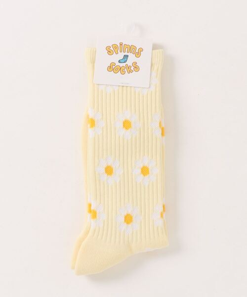 SPINNS(スピンズ)の「デイジーコットンソックス(ソックス/靴下・メンズ・ブラック/グリーン/オフホワイト・25-27CM)」の4枚目の写真