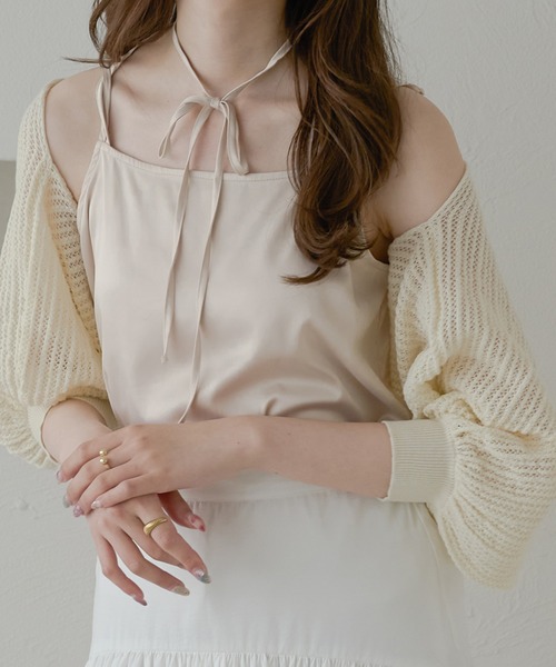 Ambre Neige(アンブルネージュ)の「マルチウェイサテンキャミソール/【WEB/EC限定商品】(キャミソール・レディース・ブラック/ライトブルー/ライトベージュ・FREE)」の15枚目の写真
