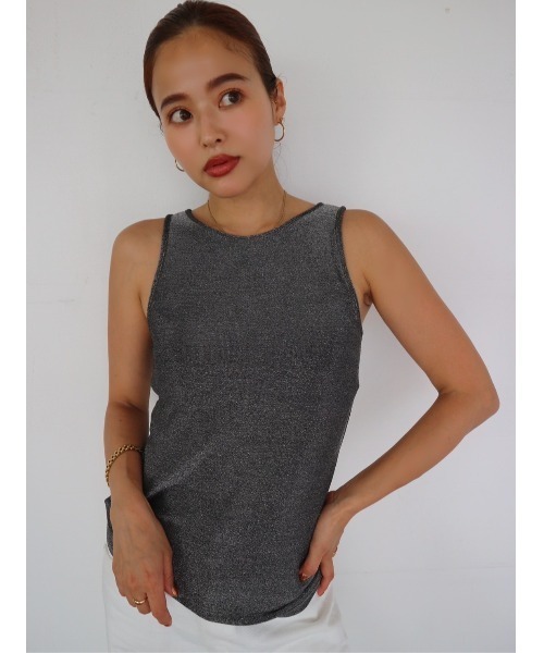 トップス AMERI bkt76 セール】Glitter American Sleeve Tank Top（タンクトップ