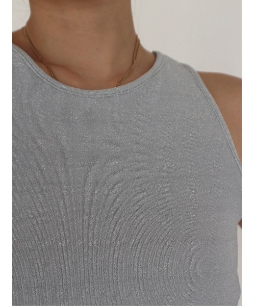 8PM 売れ筋商品|||エイト・ピーエム Tシャツ トップス レディース Tank tops Silver SL Embellished Logo Tank Top タンクトップ | GUESS(ゲス