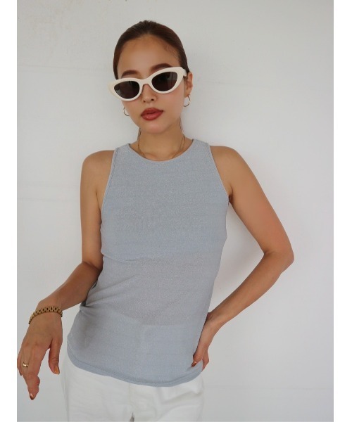 TRUNC（トランクエイティーエイト）の「Glitter American Sleeve Tank Top（タンクトップ・レディース・ブラック/グレー・FREE）」の10枚目の写真