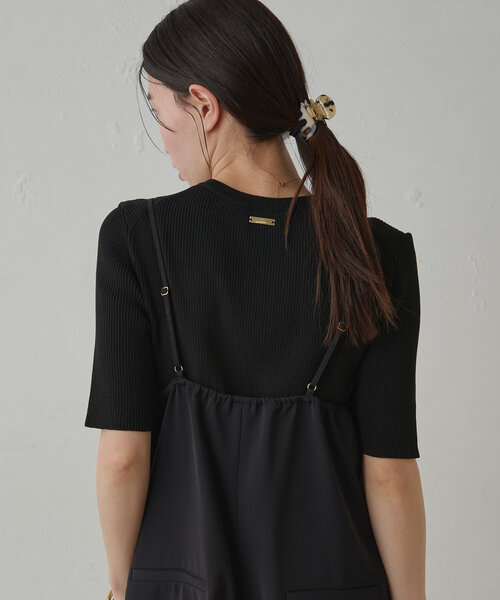【Loungedress】リブハーフスリーブニット LOUNGEDRESS（ラウンジドレス）の「リブハーフスリーブニット