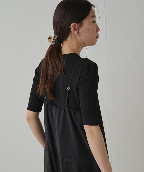 【Loungedress】リブハーフスリーブニット LOUNGEDRESS（ラウンジドレス）の「リブハーフスリーブニット