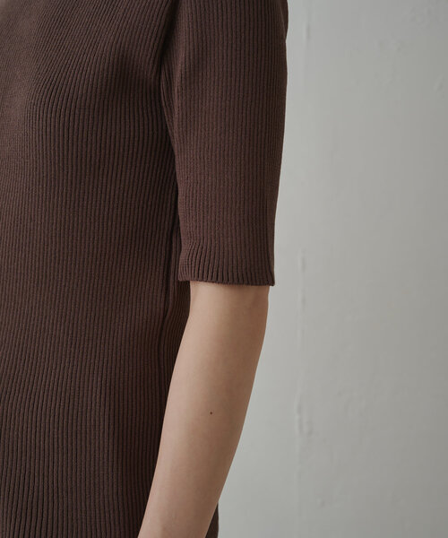 【Loungedress】リブハーフスリーブニット LOUNGEDRESS（ラウンジドレス）の「リブハーフスリーブニット