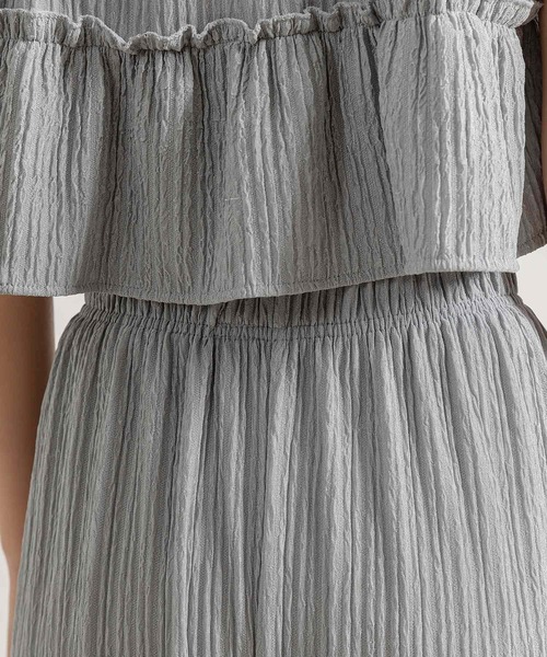 DAY CLOSET（デイ クローゼット）の「レディース ヨウリュウ風フリルトップス+ワイドパンツセットアップ 上下2点セット（セットアップ・レディース・ブラック/アイボリー/ブルーグレー/ピンク/ベージュ・FREE）」の20枚目の写真