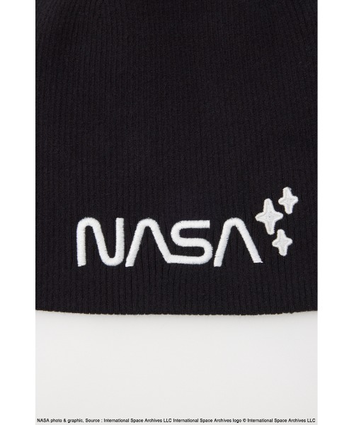 SLY（スライ）の「NASA 3D EMBROIDERY BEANIE ナサ スリーディー エンブロイダリー ビーニー（ニットキャップ/ビーニー・レディース・ブラック/グレー/ブルー・FREE）」の7枚目の写真