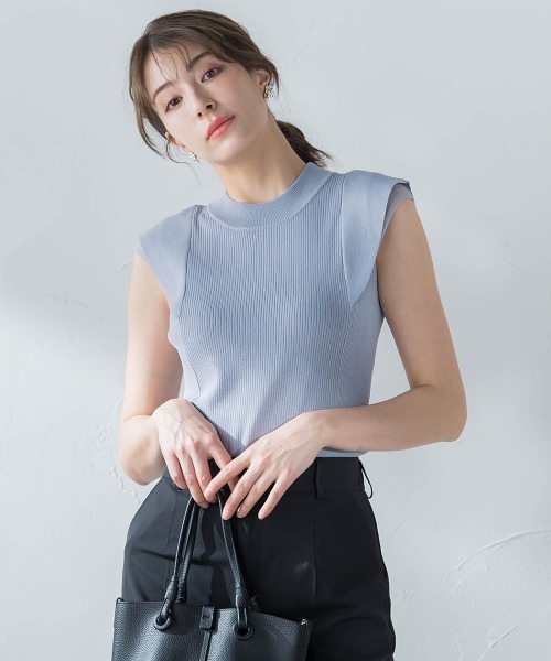 ketty(ケティ)の「配色袖フリルプルオーバー ≪手洗い可能≫(ニット/セーター・レディース・ライトグレー/ブラック/ブラウン・M)」の6枚目の写真