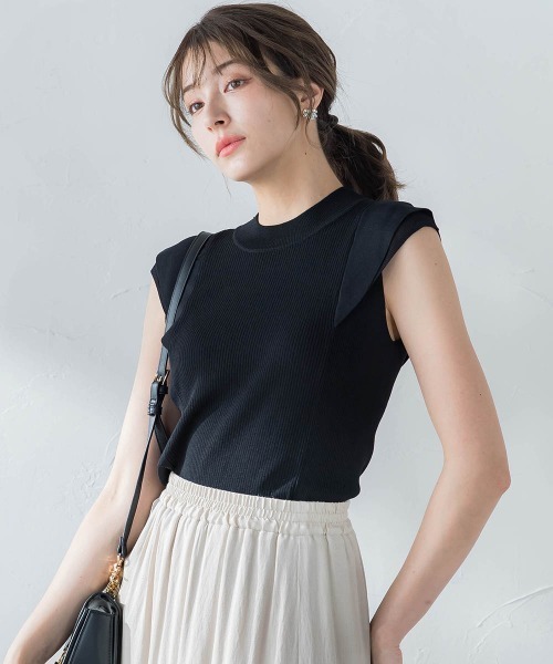 ketty(ケティ)の「配色袖フリルプルオーバー ≪手洗い可能≫(ニット/セーター・レディース・ライトグレー/ブラック/ブラウン・M)」の12枚目の写真