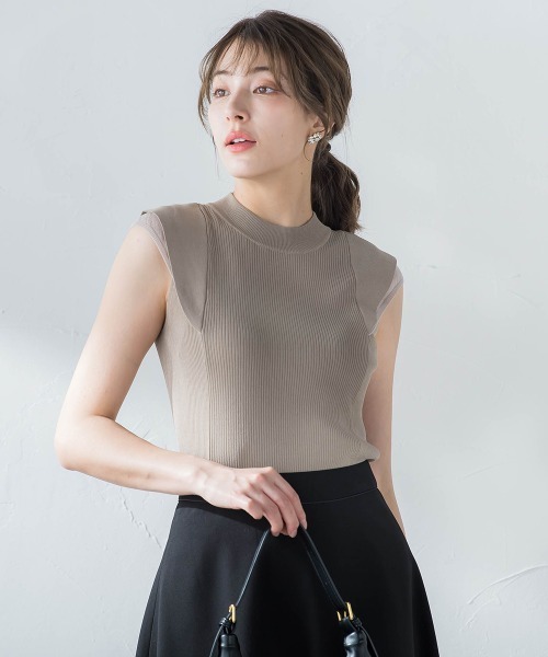 ketty(ケティ)の「配色袖フリルプルオーバー ≪手洗い可能≫(ニット/セーター・レディース・ライトグレー/ブラック/ブラウン・M)」の16枚目の写真