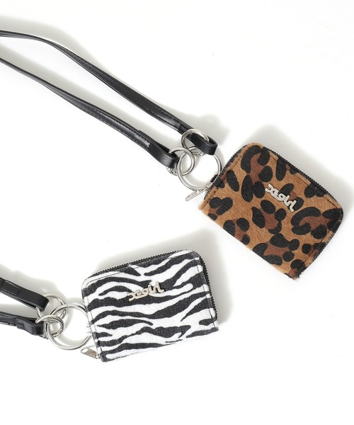 X-girl（エックスガール）の「ANIMAL PRINTED COIN & CARD CASE（コインケース・レディース・ホワイト/ベージュ・ONE SIZE）」の6枚目の写真
