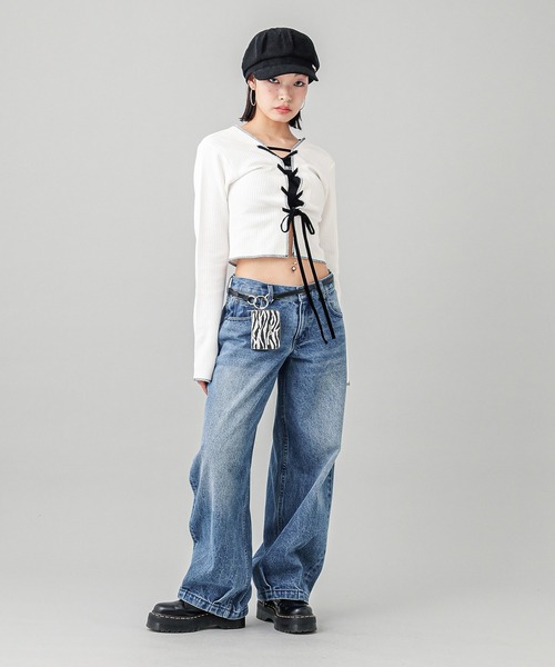 X-girl（エックスガール）の「ANIMAL PRINTED COIN & CARD CASE（コインケース・レディース・ホワイト/ベージュ・ONE SIZE）」の5枚目の写真