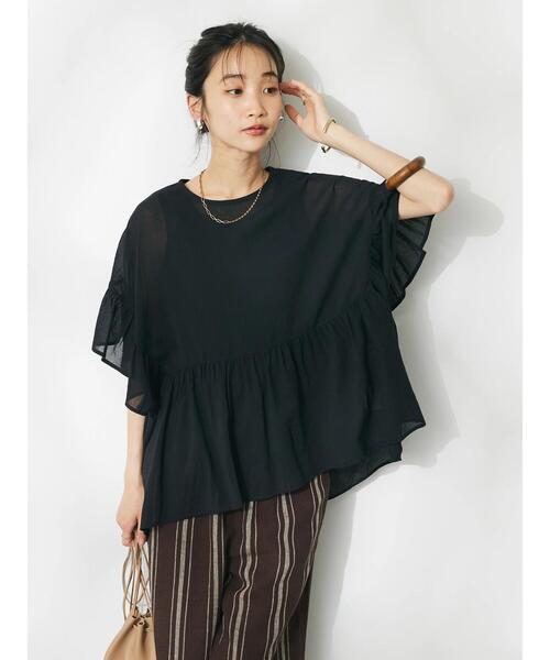 CRAFT STANDARD BOUTIQUE（クラフトスタンダードブティック）の「ヴィンテージボイルティアード切替ブラウス（シャツ/ブラウス・レディース・ブラック/ベージュ/ブルー系/レッド/ライム・FREE）」の11枚目の写真