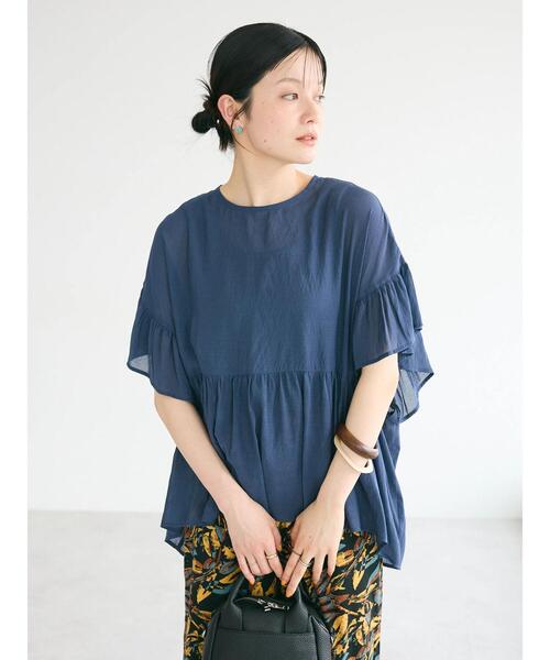 CRAFT STANDARD BOUTIQUE（クラフトスタンダードブティック）の「ヴィンテージボイルティアード切替ブラウス（シャツ/ブラウス・レディース・ブラック/ベージュ/ブルー系/レッド/ライム・FREE）」の7枚目の写真