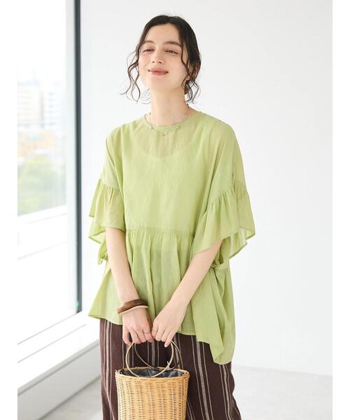 CRAFT STANDARD BOUTIQUE（クラフトスタンダードブティック）の「ヴィンテージボイルティアード切替ブラウス（シャツ/ブラウス・レディース・ブラック/ベージュ/ブルー系/レッド/ライム・FREE）」の22枚目の写真