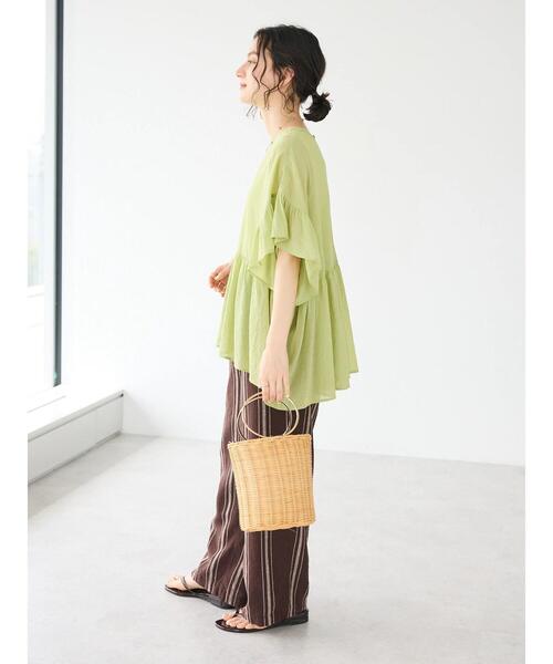 CRAFT STANDARD BOUTIQUE（クラフトスタンダードブティック）の「ヴィンテージボイルティアード切替ブラウス（シャツ/ブラウス・レディース・ブラック/ベージュ/ブルー系/レッド/ライム・FREE）」の18枚目の写真