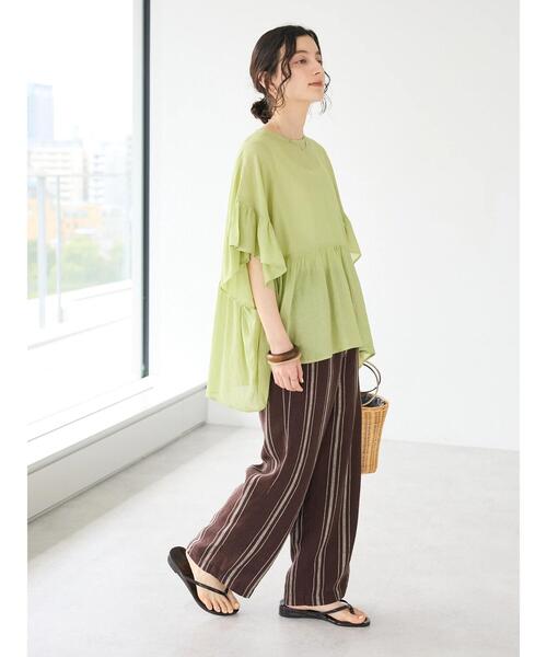 CRAFT STANDARD BOUTIQUE（クラフトスタンダードブティック）の「ヴィンテージボイルティアード切替ブラウス（シャツ/ブラウス・レディース・ブラック/ベージュ/ブルー系/レッド/ライム・FREE）」の16枚目の写真