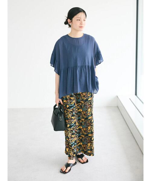 CRAFT STANDARD BOUTIQUE（クラフトスタンダードブティック）の「ヴィンテージボイルティアード切替ブラウス（シャツ/ブラウス・レディース・ブラック/ベージュ/ブルー系/レッド/ライム・FREE）」の12枚目の写真