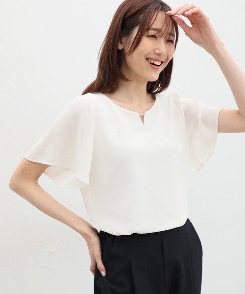 Honeys(ハニーズ)の「メタルパーツ付きトップス(Tシャツ/カットソー・レディース・アイボリー/ボルドー/ネイビー/ラベンダー・S/M/L/LL)」の8枚目の写真