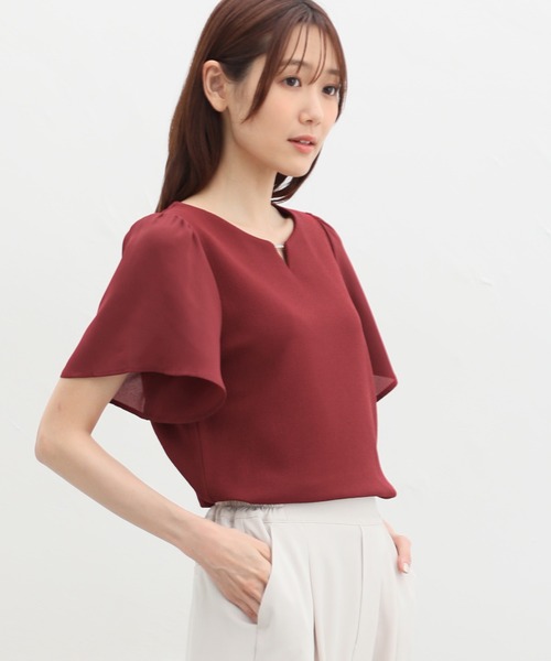 Honeys(ハニーズ)の「メタルパーツ付きトップス(Tシャツ/カットソー・レディース・アイボリー/ボルドー/ネイビー/ラベンダー・S/M/L/LL)」の12枚目の写真