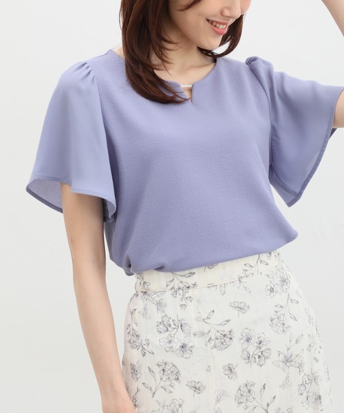 Honeys(ハニーズ)の「メタルパーツ付きトップス(Tシャツ/カットソー・レディース・アイボリー/ボルドー/ネイビー/ラベンダー・S/M/L/LL)」の15枚目の写真
