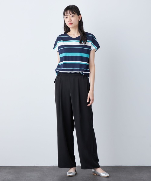 A/C DESIGN BY ALPHA CUBIC（エーシーデザインバイアルファキュービック）の「マルチボーダープルオーバー（Tシャツ/カットソー・レディース・ブラック/ネイビー/ライトグレー・LL/L/M）」の12枚目の写真