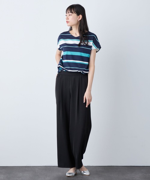 A/C DESIGN BY ALPHA CUBIC（エーシーデザインバイアルファキュービック）の「マルチボーダープルオーバー（Tシャツ/カットソー・レディース・ブラック/ネイビー/ライトグレー・LL/L/M）」の17枚目の写真