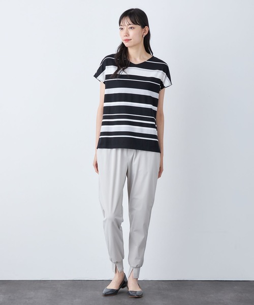 A/C DESIGN BY ALPHA CUBIC（エーシーデザインバイアルファキュービック）の「マルチボーダープルオーバー（Tシャツ/カットソー・レディース・ブラック/ネイビー/ライトグレー・LL/L/M）」の8枚目の写真