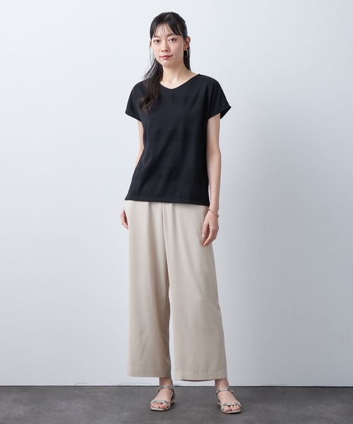 A/C DESIGN BY ALPHA CUBIC（エーシーデザインバイアルファキュービック）の「マルチボーダープルオーバー（Tシャツ/カットソー・レディース・ブラック/ネイビー/ライトグレー・LL/L/M）」の4枚目の写真