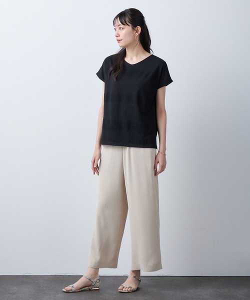 A/C DESIGN BY ALPHA CUBIC（エーシーデザインバイアルファキュービック）の「マルチボーダープルオーバー（Tシャツ/カットソー・レディース・ブラック/ネイビー/ライトグレー・LL/L/M）」の6枚目の写真