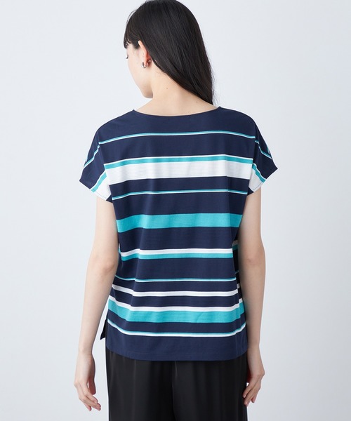 A/C DESIGN BY ALPHA CUBIC（エーシーデザインバイアルファキュービック）の「マルチボーダープルオーバー（Tシャツ/カットソー・レディース・ブラック/ネイビー/ライトグレー・LL/L/M）」の14枚目の写真