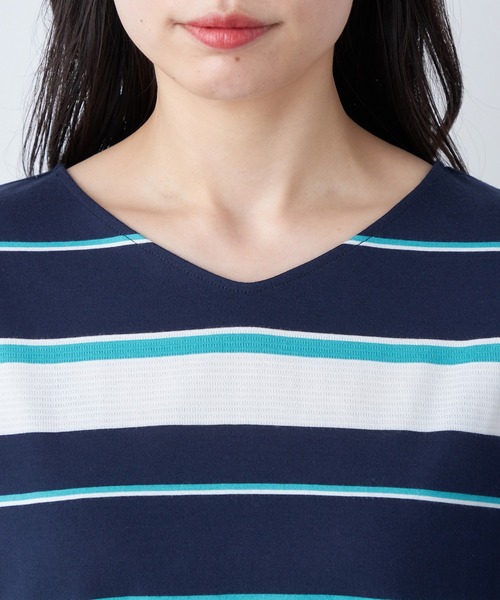 A/C DESIGN BY ALPHA CUBIC（エーシーデザインバイアルファキュービック）の「マルチボーダープルオーバー（Tシャツ/カットソー・レディース・ブラック/ネイビー/ライトグレー・LL/L/M）」の15枚目の写真