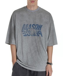 オーバーサイズ 汚れ加工 反転ロゴデザイン Tシャツ DT4252【MASONPRINCE】