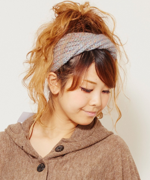 チャイハネ（チャイハネ）の「【チャイハネ】マカロンヘアバンド（ヘアバンド・レディース・グレー/ブラウン/ダークブラウン/ターコイズブルー/パープル・FREE）」の2枚目の写真