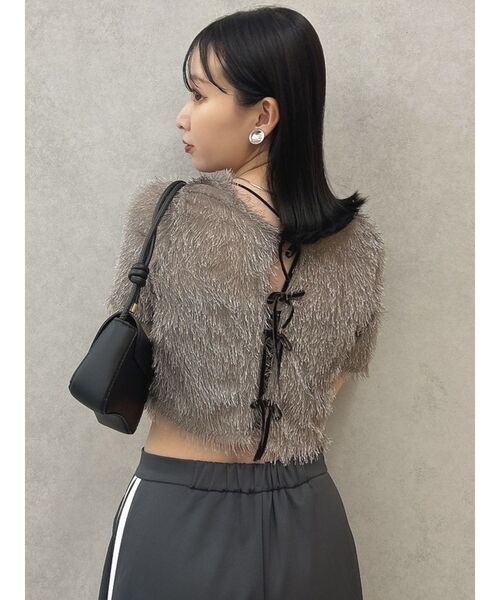 dazzlin(ダズリン)の「コンパクトシャギーリボンカットプルオーバー(Tシャツ/カットソー・レディース・オフホワイト/チャコールグレー/ピンク・FREE)」の17枚目の写真