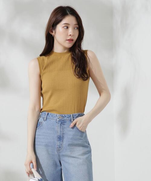 PROPORTION BODY DRESSING(プロポーションボディドレッシング)の「アイレットノースリーブニット / 1214270702(ニット/セーター・レディース・ブラック/イエロー/ブラウン/ホワイト系その他・FREE)」の4枚目の写真