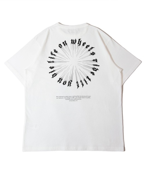schott（ショット）の「SCHOTT-T-SHIRT MESSAGE WHEEL（Tシャツ/カットソー・メンズ・ホワイト/ブラック・M/L/XL）」の4枚目の写真