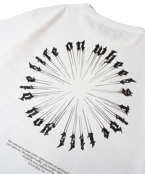 schott（ショット）の「SCHOTT-T-SHIRT MESSAGE WHEEL（Tシャツ/カットソー・メンズ・ホワイト/ブラック・M/L/XL）」の11枚目の写真