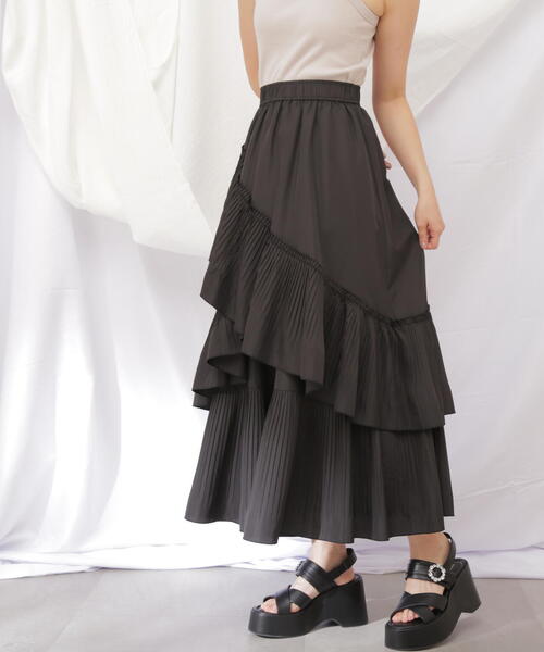 JILL by JILL STUART（ジルバイジルスチュアート）の「◇ボリュームデザインプリーツティアードスカート（スカート・レディース・ブラック/ピンク/ピンク系その他/ホワイト・FREE）」の10枚目の写真