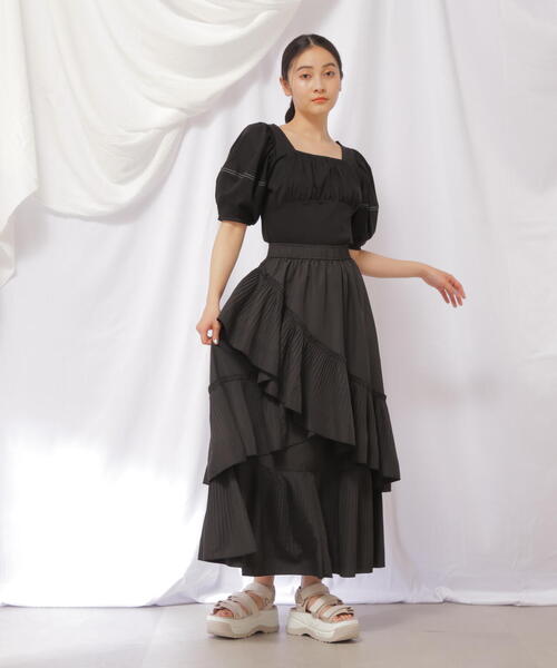 JILL by JILL STUART（ジルバイジルスチュアート）の「◇ボリュームデザインプリーツティアードスカート（スカート・レディース・ブラック/ピンク/ピンク系その他/ホワイト・FREE）」の15枚目の写真