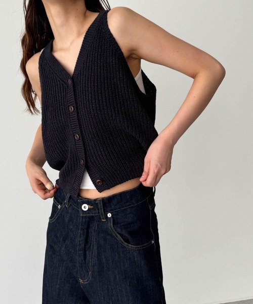 El mar(エルマール) リブアメスリニットベスト CANAL JEAN（キャナルジーン）の「El mar リブアメスリニットベスト