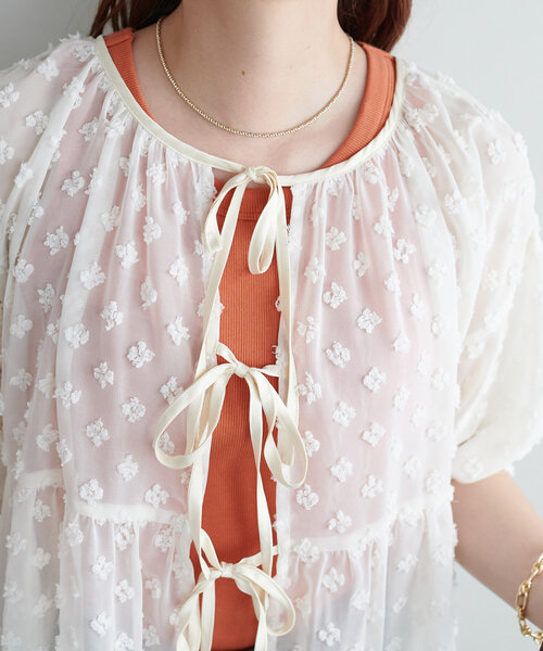 DISCOAT（ディスコート）の「【WEB限定】前後2WAYシアードットブラウス（シャツ/ブラウス・レディース・ホワイト/アイボリー/ブラック・FREE）」の17枚目の写真