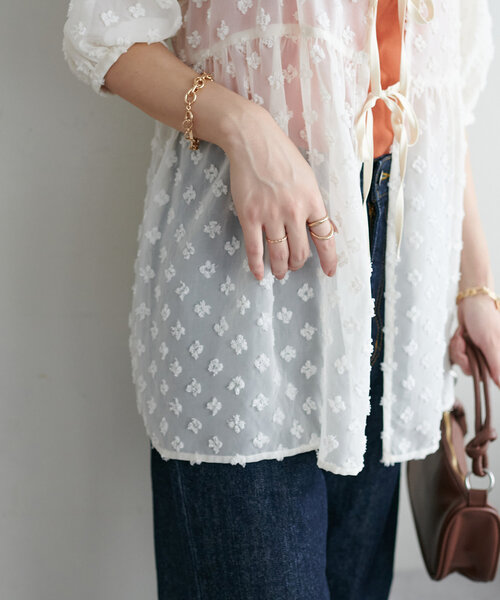 DISCOAT（ディスコート）の「【WEB限定】前後2WAYシアードットブラウス（シャツ/ブラウス・レディース・ホワイト/アイボリー/ブラック・FREE）」の20枚目の写真