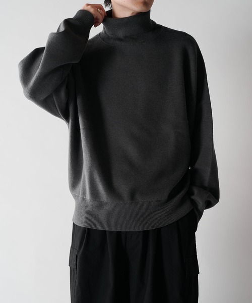 Lui's（ルイス）の「ウォッシャブルBIGニットタートルネック（ニット/セーター・メンズ・ボルドー/チャコールグレー/オフホワイト/ブラック・FREE）」の17枚目の写真