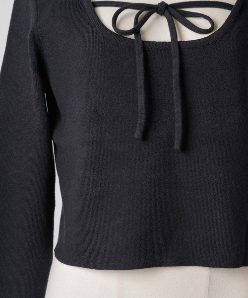 VIOLETTA（ヴィオレッタ）の「ローズモチーフクロップドニットトップス（ニット/セーター・レディース・レッド/ライトグレー/ブラック/ホワイト・FREE）」の20枚目の写真