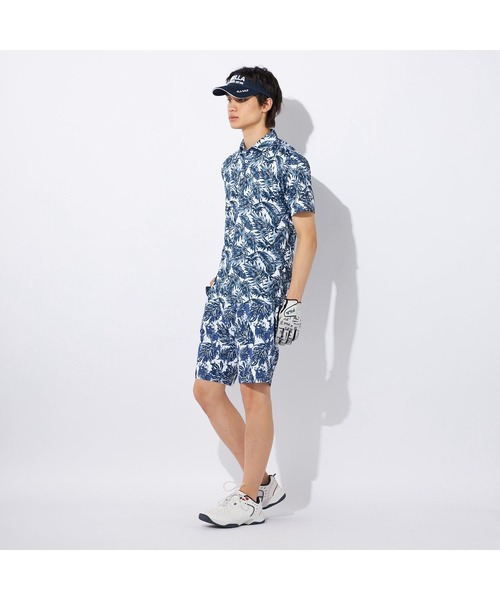 FILA GOLF（フィラゴルフ ）の「FILA GOLF フィラゴルフ ゴルフウェア ボタニカル プリント 総柄 吸汗速乾 UVカット 4WAYストレッチ ショートパンツ ハーフパンツ（その他パンツ・メンズ・サックスブルー/ネイビー/オレンジ/ピンク・82/86/90/94/78）」の6枚目の写真