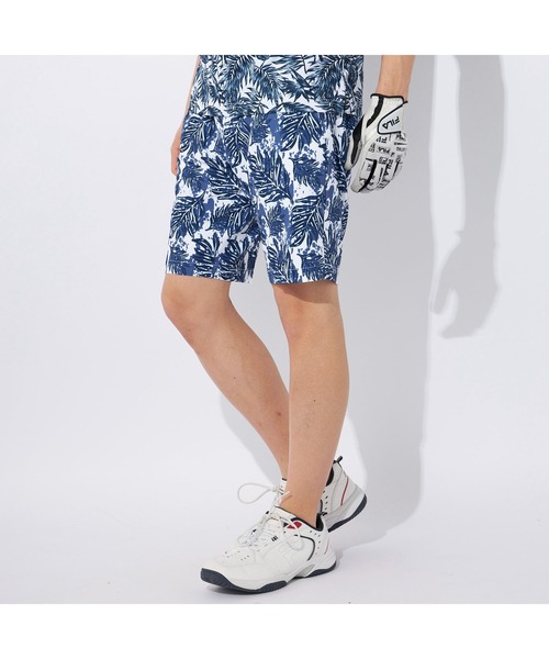 FILA GOLF フィラゴルフ ゴルフウェア ボタニカル プリント 総柄 吸汗